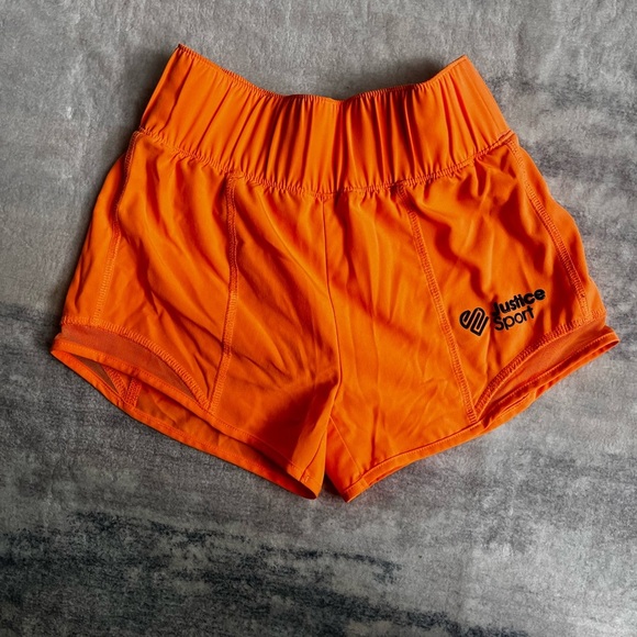 Justice Orange Athletic Shorts with Elastic Waistband - Picture 1 of 5